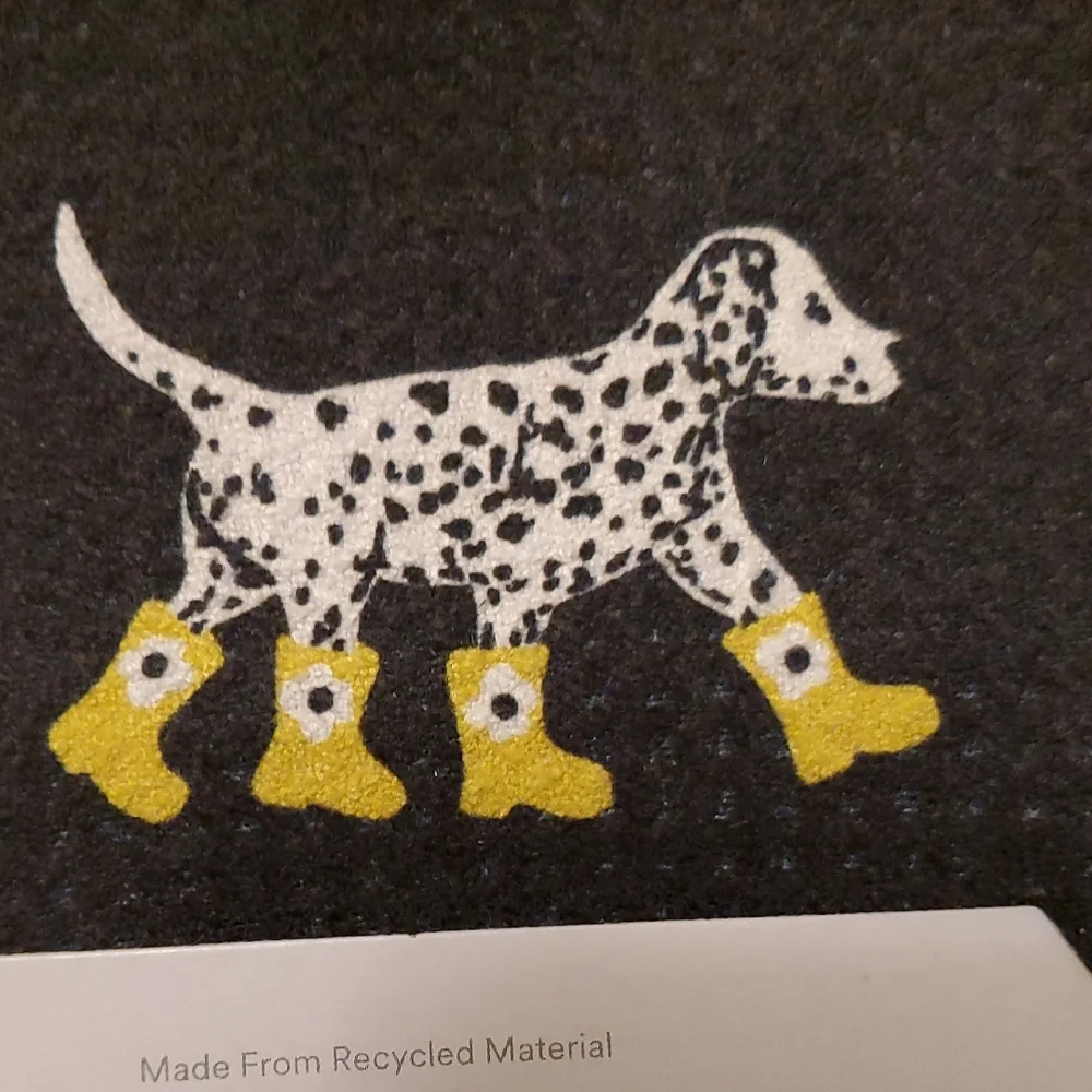 NWT Geometry Kitchen Tea Towel - Dalmatian in Yellow Boots Design